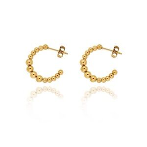 Chic Gold Beaded Hoop Earrings